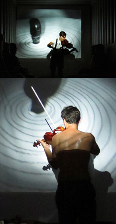 Vincent de Rooij & Csilla Lakatos (Amsterdam/Niederlande) „Vioollusion“ Multimediale Kurzperformance